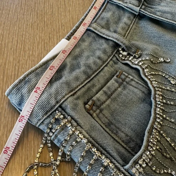 RUE21 EMBELLISHED BLING RHINESTONE SHORTS - Picture 10 of 13